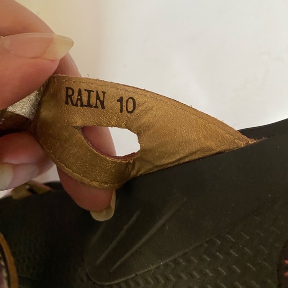 Elite By Corkys Sandals Size 10 Rain Leather Colorful Slides Flower - Picture 7 of 9